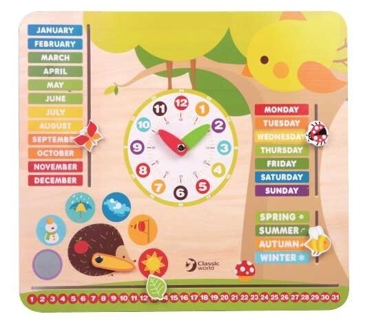Детски образователен календар с часовник