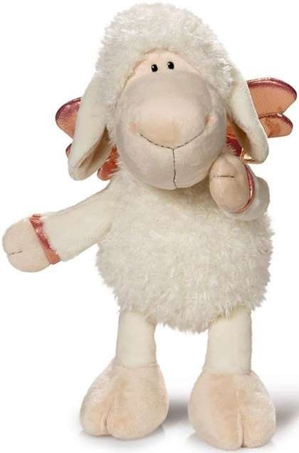Плюшена играчка овцата Jolly - Don't worry be happy - Бяла 20 см