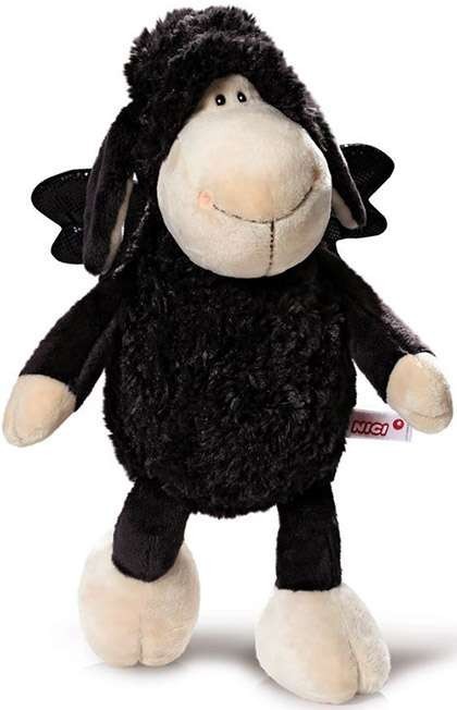 Плюшена играчка овцата Jolly - Don't worry be happy - Черна 25 см