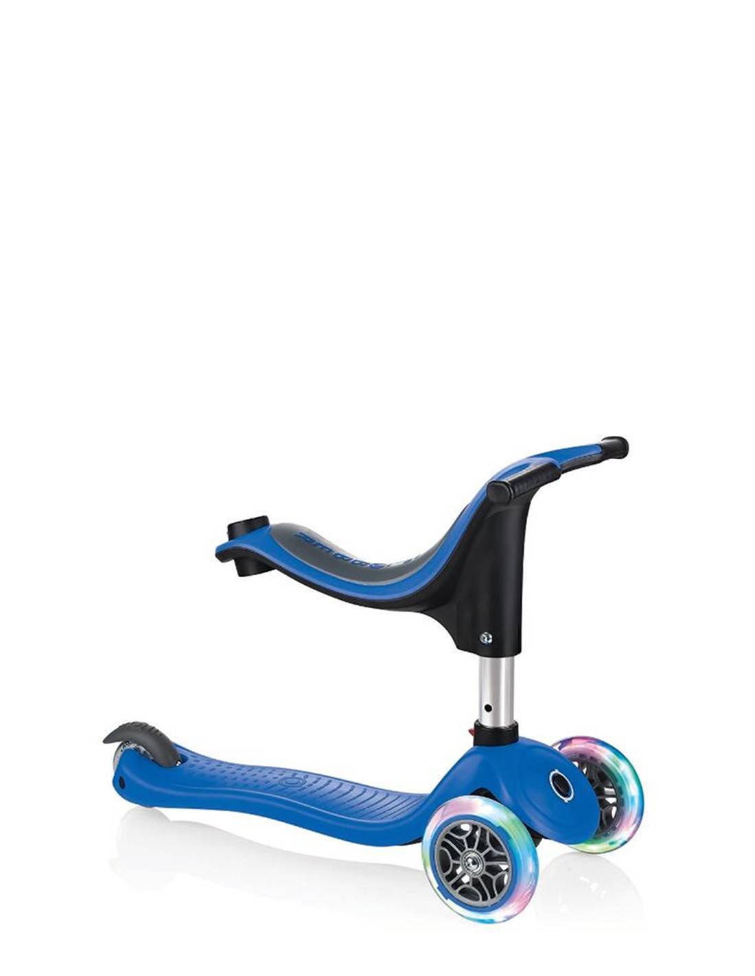 Тротинетка - триколка EVO 4 в 1 Light за деца със светещи колела - Синя