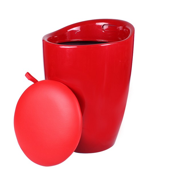 Табуретка Eleganta, ABS пластмасa, кръгла, червена