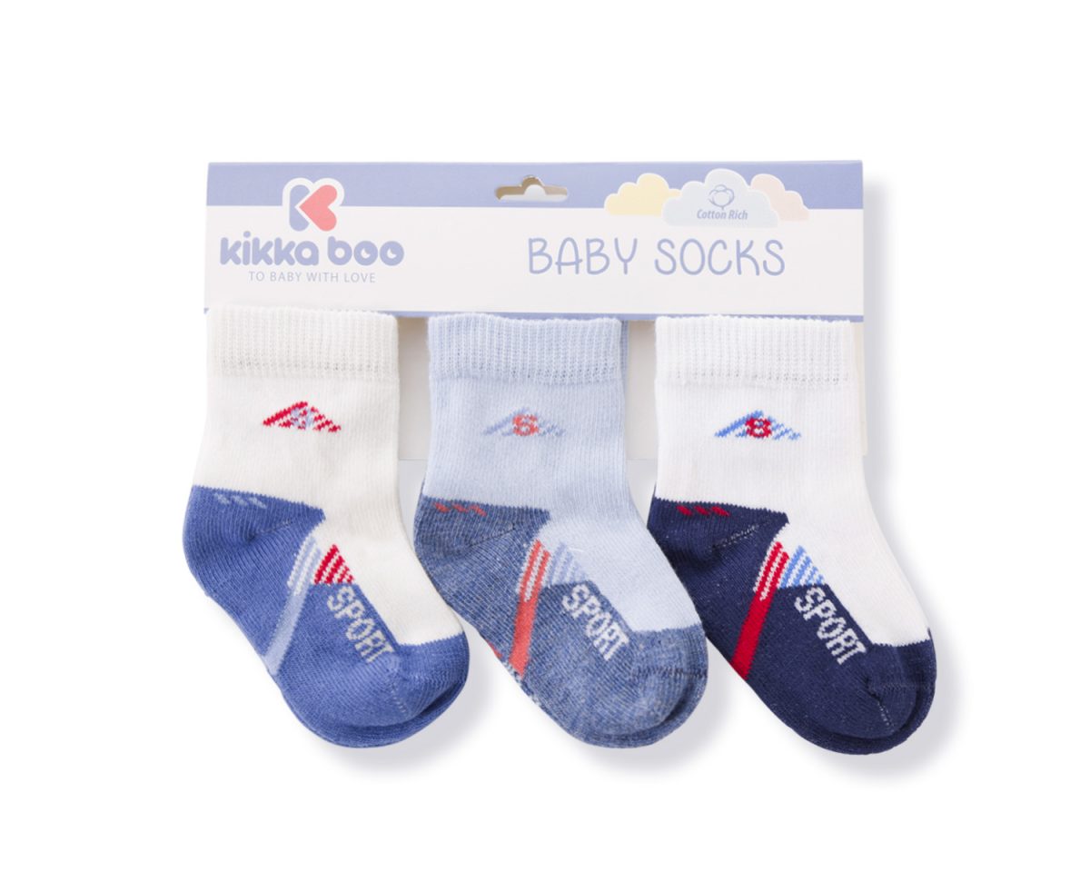 Бебешки памучни чорапи SPORT BLUE 2-3 години