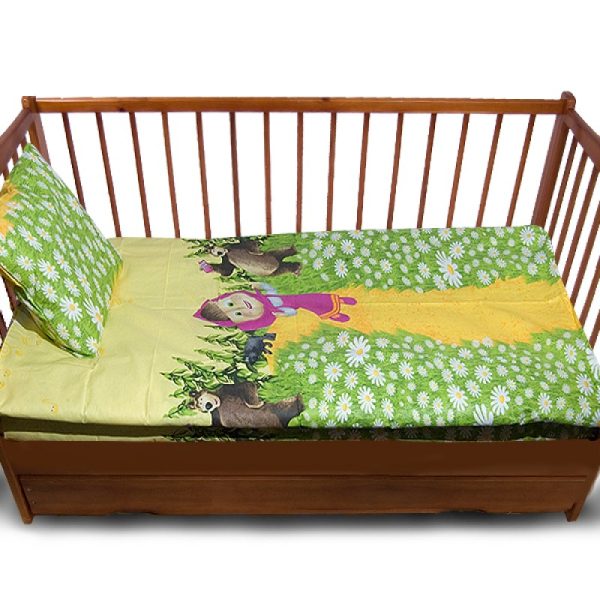 Комплект от спално бельо за бебе Маша и Мечокът, BABY-1443