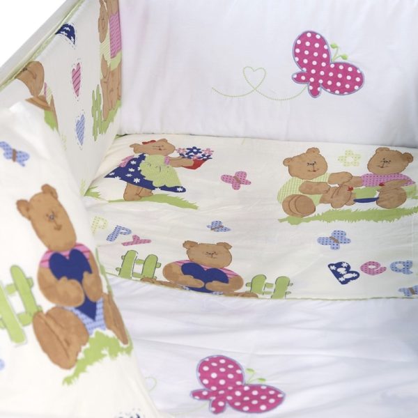 Бебешки спален комплект с обиколник Happy bears