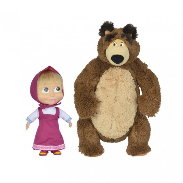Simba Toys - Маша и мечока - Сет голяма кукла Маша и плюшен мечок
