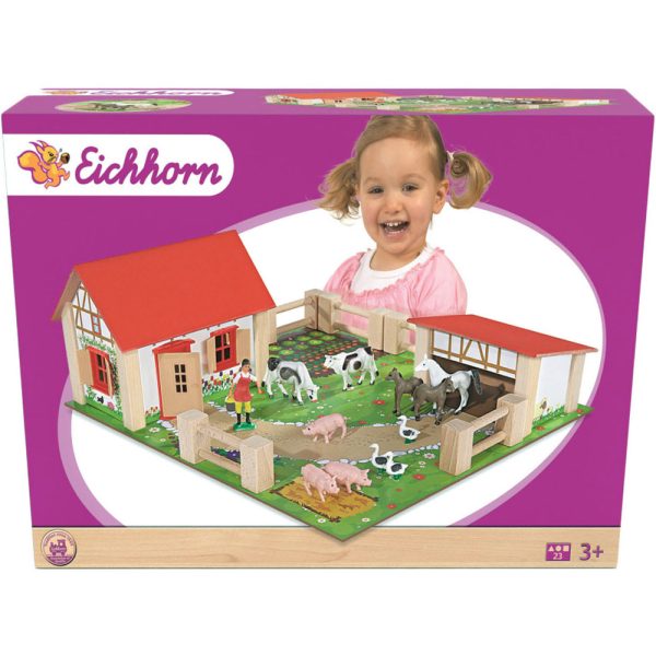 Simba Toys - Дървен комплект Eichhorn - Ферма