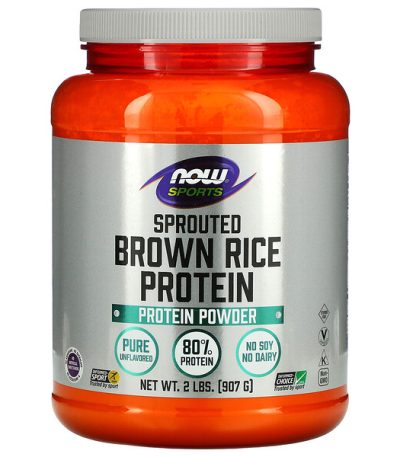 NOW SPORTS - RICE PROTEIN BROWN SPROUTED - UNFLAVORED - 2 LB