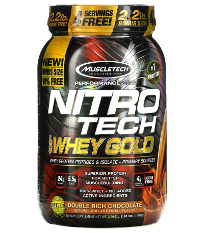 MUSCLETECH - NITROTECH PERFORMANCE WHEY GOLD - 2.2 LBS - 10% EXTRA