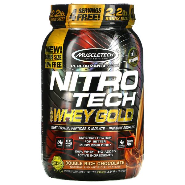 MUSCLETECH - NITROTECH PERFORMANCE WHEY GOLD - 2.2 LBS - 10% EXTRA