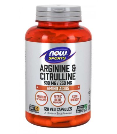 NOW - ARGININE 500 MG & CITRULLINE 250 MG - 120 VCAPSULES